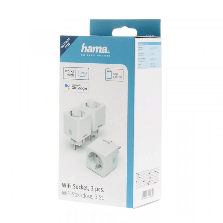 HAMA WiFi Socket 16A 3-pack