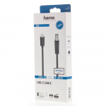 HAMA Cable USB-C to USB-B 480 Mbps 1.5m Black