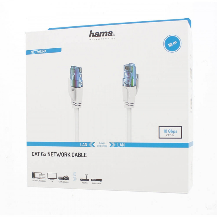 HAMA Cable Network CAT6a U/UTP 10.0m White
