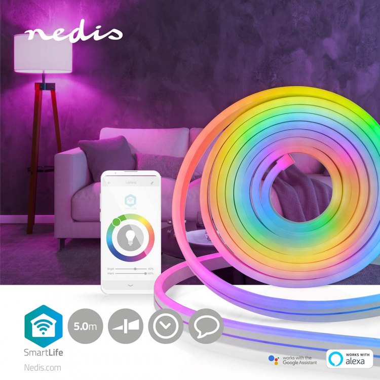Nedis SmartLife LED Strip | Meerkleurig | SMD | 5.00 m | IP65 | 2700 K | 480 lm | Android™ / IOS Nedis SmartLife LED Strip | Meerkleurig | SMD | 5.00 m | IP65 | 2700 K | 480 lm | Android™ / IOS