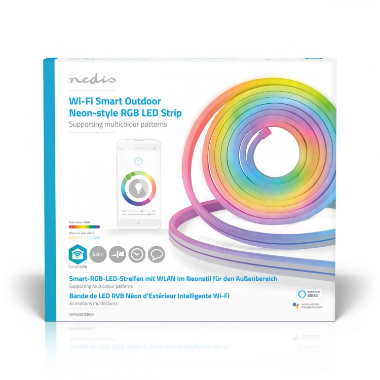 Nedis SmartLife LED Strip | Meerkleurig | SMD | 5.00 m | IP65 | 2700 K | 480 lm | Android™ / IOS Nedis SmartLife LED Strip | Meerkleurig | SMD | 5.00 m | IP65 | 2700 K | 480 lm | Android™ / IOS
