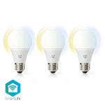 Nedis SmartLife LED Bulb | Wi-Fi | E27 | 806 lm | 9 W | Warm tot Koel Wit | 2700 - 6500 K | Android™ / IOS | Peer | 3 Stuks