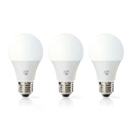 Nedis SmartLife LED Bulb | Wi-Fi | E27 | 806 lm | 9 W | Warm tot Koel Wit | 2700 - 6500 K | Android™ / IOS | Peer | 3 Stuks