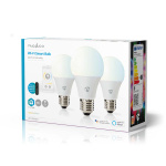 Nedis SmartLife LED Bulb | Wi-Fi | E27 | 806 lm | 9 W | Warm tot Koel Wit | 2700 - 6500 K | Android™ / IOS | Peer | 3 Stuks