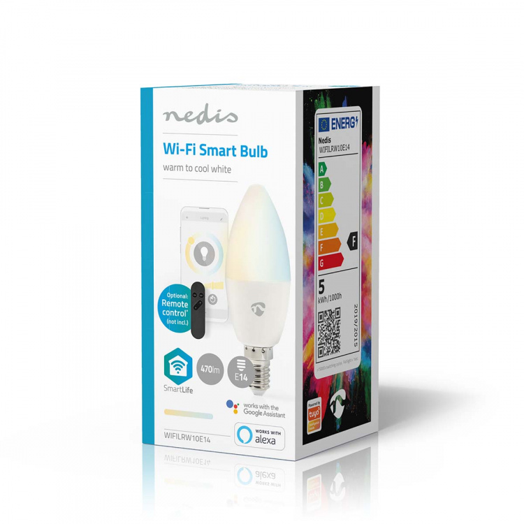 Nedis SmartLife LED Bulb | Wi-Fi | E14 | 470 lm | 4.90 W | Warm tot Koel Wit | 2700 - 6500 K | Android™ / IOS | Kaars | 1 Stuks