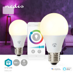 Nedis SmartLife Multicolour Lamp | E27 | 806 lm | 9 W | RGB / Warm tot Koel Wit | 2700 - 6500 K | Android™ / IOS | Peer | 2 Stuks