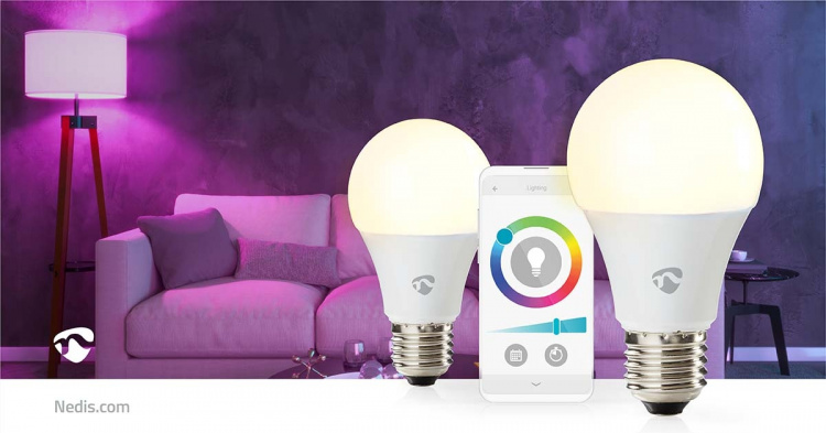 Nedis SmartLife Multicolour Lamp | E27 | 806 lm | 9 W | RGB / Warm tot Koel Wit | 2700 - 6500 K | Android™ / IOS | Peer | 2 Stuks