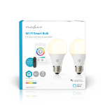 Nedis SmartLife Multicolour Lamp | E27 | 806 lm | 9 W | RGB / Warm tot Koel Wit | 2700 - 6500 K | Android™ / IOS | Peer | 2 Stuks