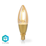 Nedis SmartLife LED Filamentlamp | E14 | 470 lm | 4.90 W | Warm Wit | 1800 - 3000 K | Glas | Android™ / IOS | Kaars | 1 Stuks Nedis SmartLife LED Filamentlamp | E14 | 470 lm | 4.90 W | Warm Wit | 1800 - 3000 K | Glas | Android™ / IOS | Kaars | 1 Stuks