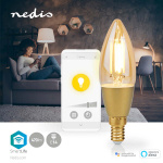 Nedis SmartLife LED Filamentlamp | E14 | 470 lm | 4.90 W | Warm Wit | 1800 - 3000 K | Glas | Android™ / IOS | Kaars | 1 Stuks Nedis SmartLife LED Filamentlamp | E14 | 470 lm | 4.90 W | Warm Wit | 1800 - 3000 K | Glas | Android™ / IOS | Kaars | 1 Stuks