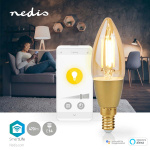 Nedis SmartLife LED Filamentlamp | E14 | 470 lm | 4.90 W | Warm Wit | 1800 - 3000 K | Glas | Android™ / IOS | Kaars | 1 Stuks Nedis SmartLife LED Filamentlamp | E14 | 470 lm | 4.90 W | Warm Wit | 1800 - 3000 K | Glas | Android™ / IOS | Kaars | 1 Stuks