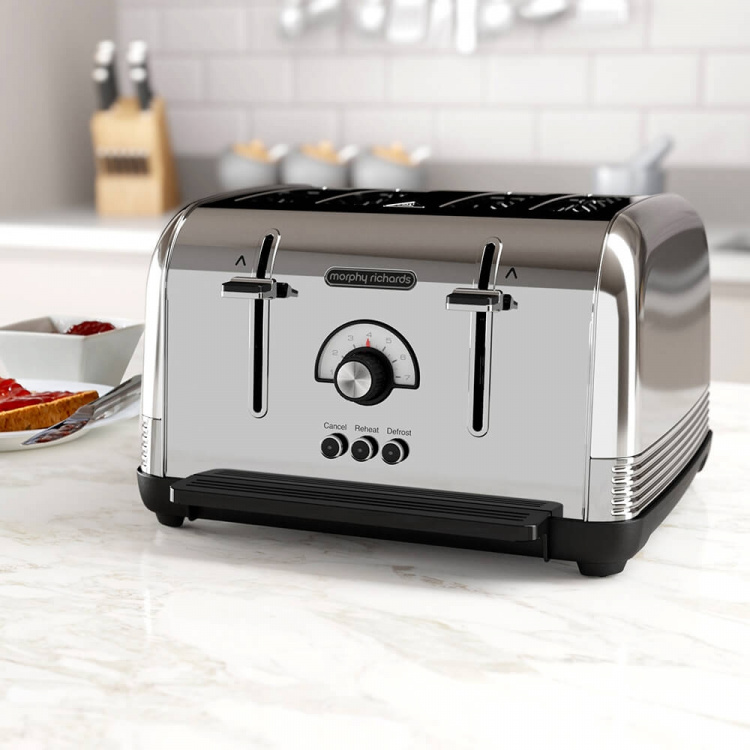 MORPHY RICHARDS Toaster Venture Retro 4Slice Polished