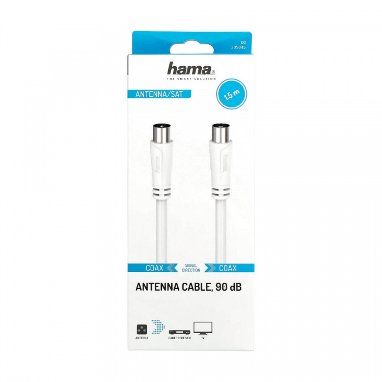 Hama Antennekabel 90dB 1,5m Wit Hama Antennekabel 90dB 1,5m Wit