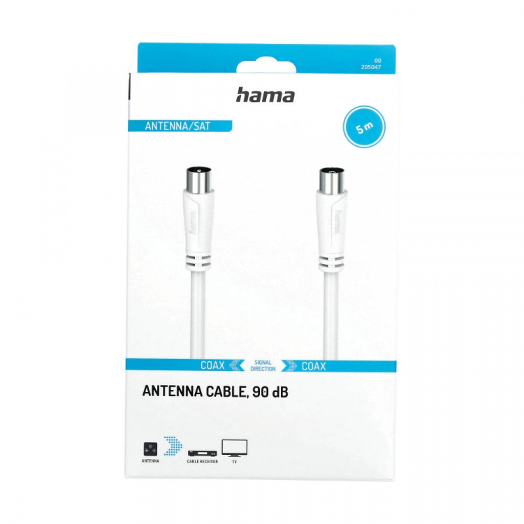 HAMA Antenna Cable 90dB 5.0m White