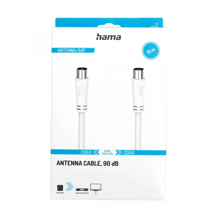 HAMA Antenna Cable 90dB 15.0m White