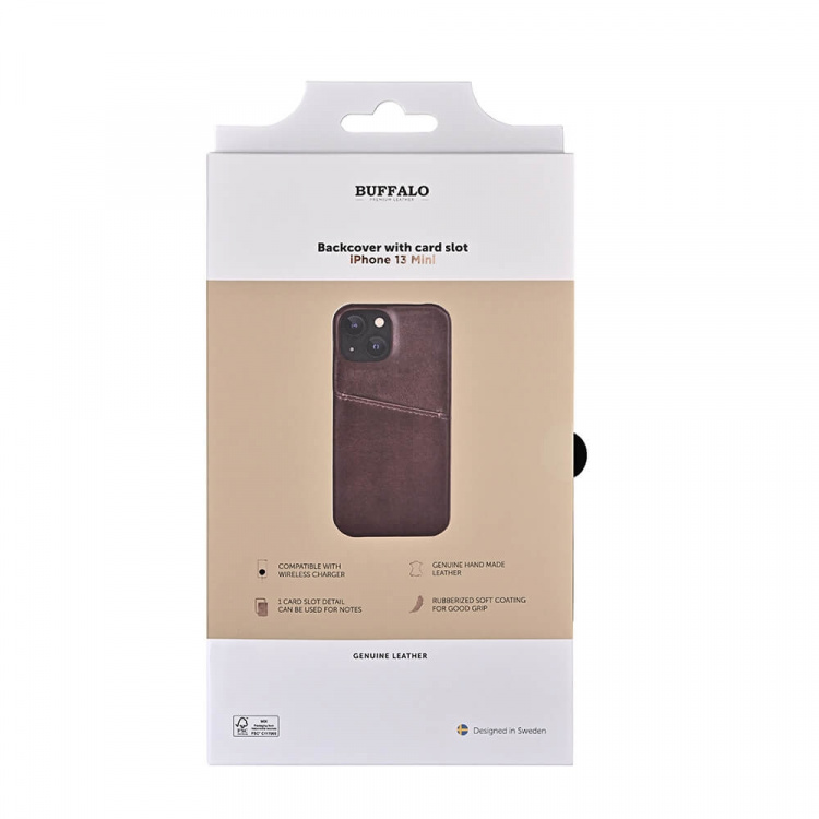 Buffalo Mobielhoesje Leer Bruin - iPhone 13 Mini Buffalo Mobielhoesje Leer Bruin - iPhone 13 Mini