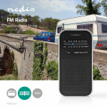 Nedis FM-Radio | Draagbaar Model | AM / FM | Batterij Gevoed | Analoog | 1.5 W | Zwart-Wit Scherm | Koptelefoonoutput | IP20 | Aluminium / Zwart