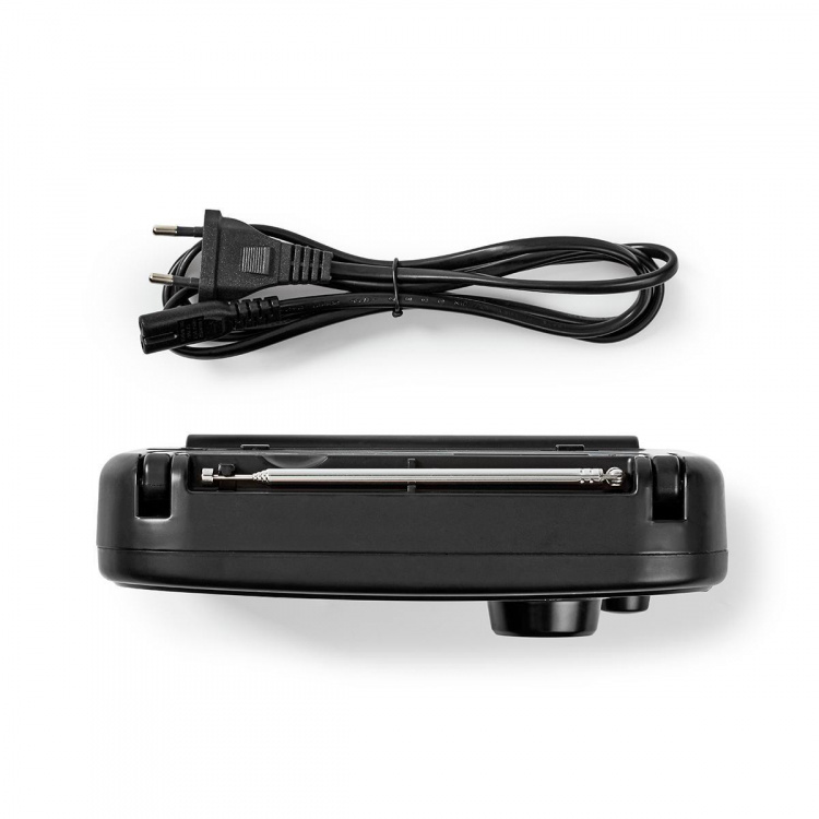 Nedis FM-Radio | Draagbaar Model | AM / FM | Batterij Gevoed / Netvoeding | Analoog | 1.8 W | Zwart-Wit Scherm | Koptelefoonoutput | Handgreep | Grijs / Zwart