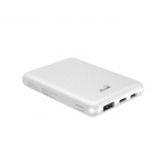 GEAR Powerbank 5000mAh LiPolymer Ultracompact 2A 1xUSB-C 2xUSB-A 1xMicroUSB White