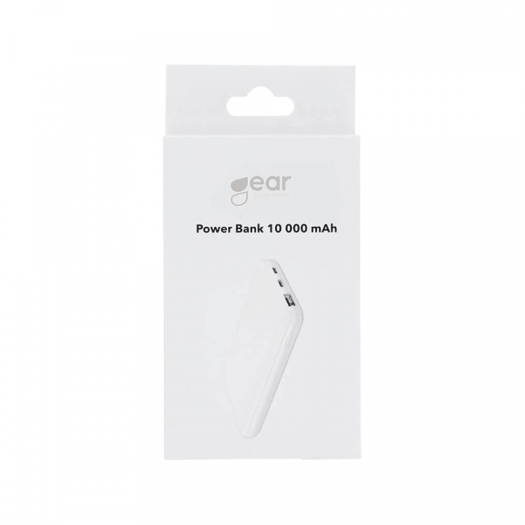 GEAR Powerbank 10 000mAh LiPolymer Ultracompact 2.1A 1xUSB-C 2xUSB-A 1xMicroUSB White GEAR Powerbank 10 000mAh LiPolymer Ultracompact 2.1A 1xUSB-C 2xUSB-A 1xMicroUSB White