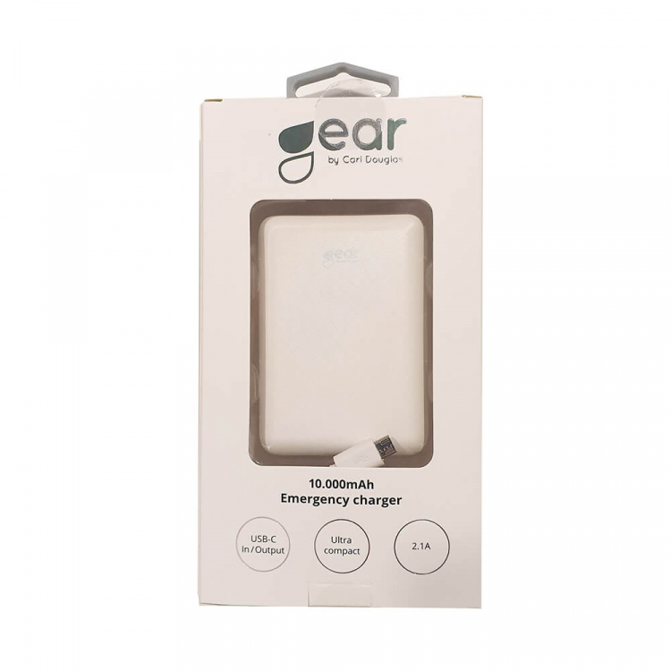 GEAR Powerbank 10 000mAh LiPolymer Ultracompact 2.1A 1xUSB-C 2xUSB-A 1xMicroUSB White GEAR Powerbank 10 000mAh LiPolymer Ultracompact 2.1A 1xUSB-C 2xUSB-A 1xMicroUSB White
