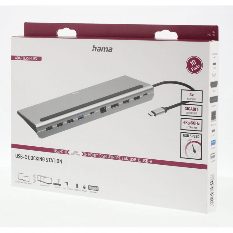 HAMA USB-C Docking Station 10 Ports HAMA USB-C Docking Station 10 Ports