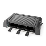 Nedis Gourmet / Raclette | Grill | 6 Personen | Spatel | Temperatuurinstelling | Anti-aanbak laag | Rechthoek
