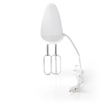 Nedis Handmixer | 200 W | 5-Snelheden | Turbo-functie | 2 Deeghaken / 2 Kloppers | Grijs / Wit