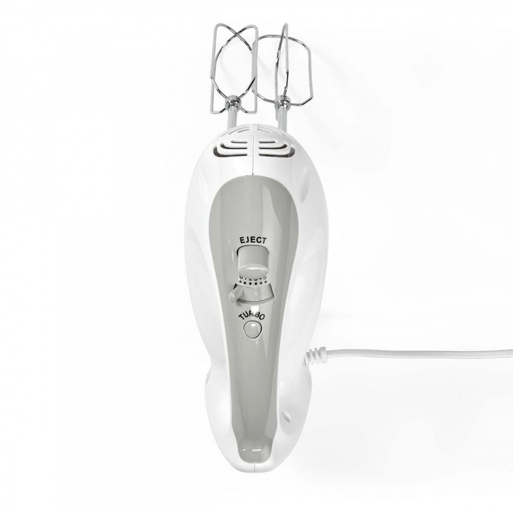 Nedis Handmixer | 200 W | 5-Snelheden | Turbo-functie | 2 Deeghaken / 2 Kloppers | Grijs / Wit