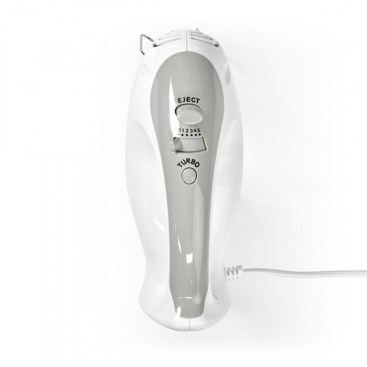 Nedis Handmixer | 200 W | 5-Snelheden | Turbo-functie | 2 Deeghaken / 2 Kloppers | Grijs / Wit