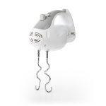 Nedis Handmixer | 200 W | 5-Snelheden | Turbo-functie | 2 Deeghaken / 2 Kloppers | Grijs / Wit