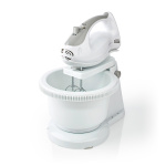 Nedis Handmixer | 200 W | 5-Snelheden | Turbo-functie | Draaikom / 2 Deeghaken / 2 Kloppers | Grijs / Wit