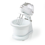 Nedis Handmixer | 200 W | 5-Snelheden | Turbo-functie | Draaikom / 2 Deeghaken / 2 Kloppers | Grijs / Wit