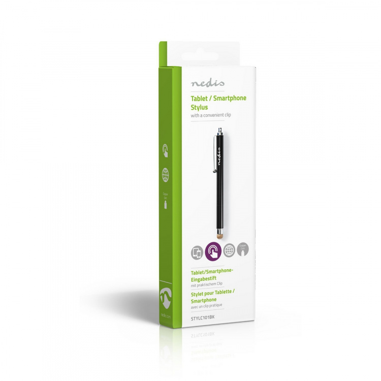 Nedis Stylus Pen | Gebruikt voor: Smartphone / Tablet | Koperdoek Tip | 1 Stuks | Met clip | Zwart Nedis Stylus Pen | Gebruikt voor: Smartphone / Tablet | Koperdoek Tip | 1 Stuks | Met clip | Zwart