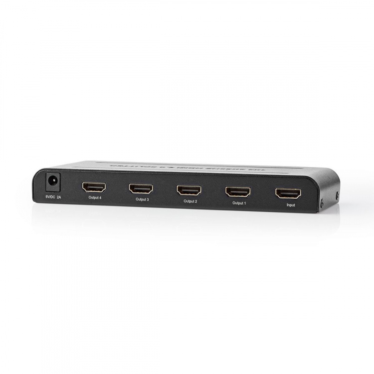 Nedis HDMI™-Splitter | 4-Poorts poort(en) | 4x HDMI™ Output | 4K@60Hz | 18 Gbps | Metaal | Antraciet