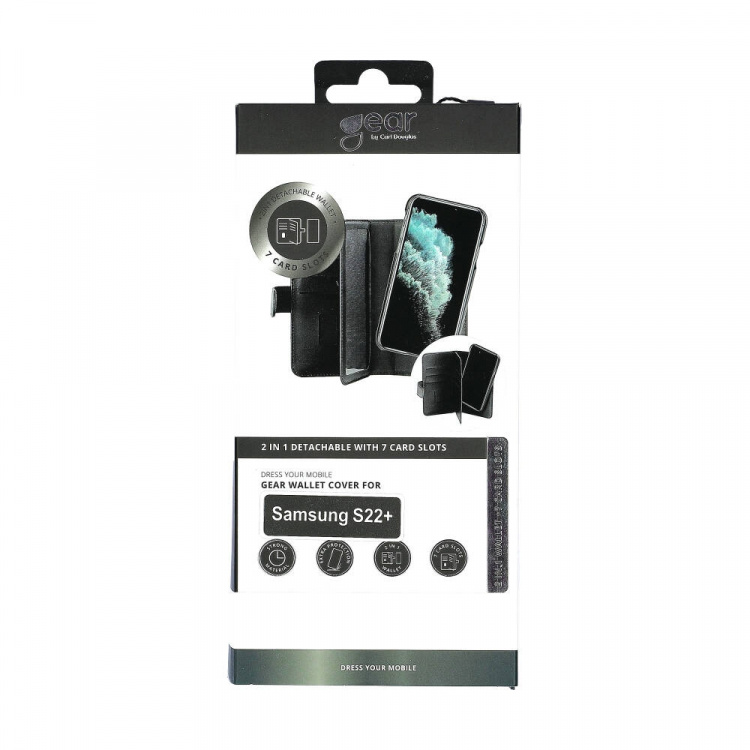 Mobile Case Black 7 Card Slot Samsung S22+ 2in1 Magnetic Cover 