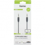 Hama Audio-kabel 3,5 mm-3,5 mm verguld, ultradun 1,5 m Hama Audio-kabel 3,5 mm-3,5 mm verguld, ultradun 1,5 m