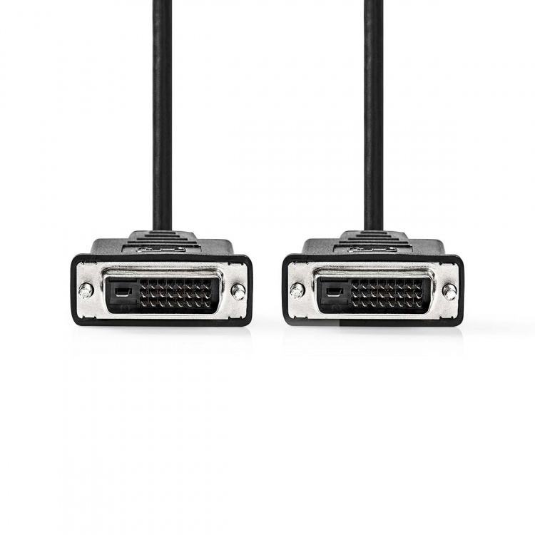 Nedis DVI-Kabel | DVI-D 24+1-Pins Male | DVI-D 24+1-Pins Male | 2560x1600 | Vernikkeld | 2.00 m | Recht | PVC | Zwart | Envelop