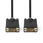 Nedis DVI-Kabel | DVI-D 24+1-Pins Male | DVI-D 24+1-Pins Male | 2560x1600 | Verguld | 3.00 m | Recht | PVC | Antraciet | Doos