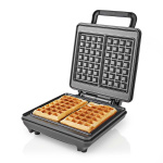 Nedis Wafelijzer | Belgische wafels | 22 x 12.5 cm | 1200 W | Automatische temperatuurregeling | ABS / Aluminium