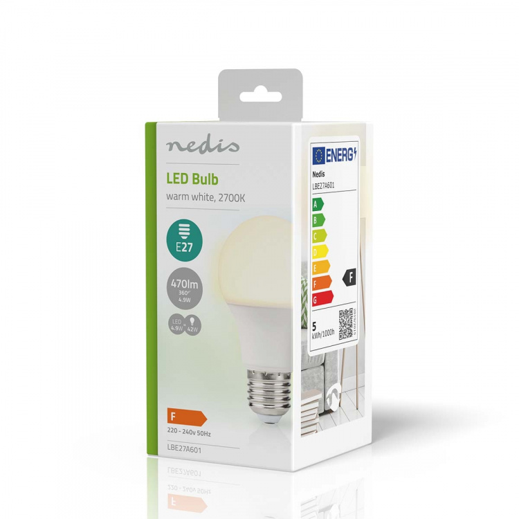 Nedis LED-Lamp E27 | A60 | 4.9 W | 470 lm | 2700 K | Warm Wit | Retrostijl | Frosted | 1 Stuks