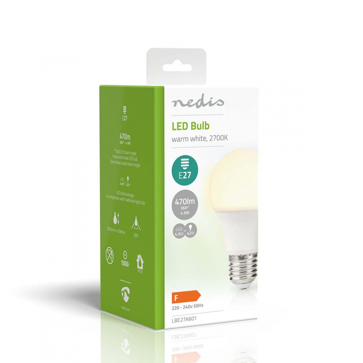 Nedis LED-Lamp E27 | A60 | 4.9 W | 470 lm | 2700 K | Warm Wit | Retrostijl | Frosted | 1 Stuks