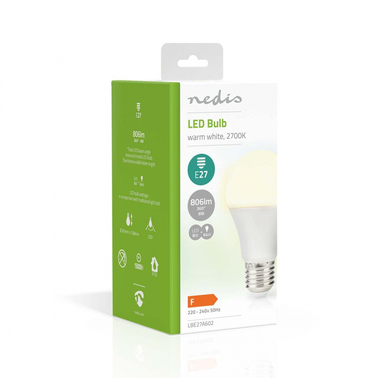 Nedis LED-Lamp E27 | A60 | 8.0 W | 806 lm | 2700 K | Warm Wit | Retrostijl | Frosted | 1 Stuks
