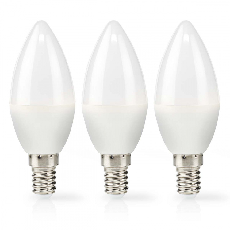 Nedis LED-Lamp E14 | Kaars | 4.9 W | 470 lm | 2700 K | Warm Wit | Frosted | 3 Stuks
