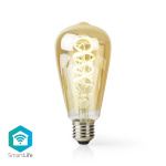 Nedis SmartLife LED Filamentlamp | E27 | 360 lm | 4.90 W | Warm tot Koel Wit | 1800 - 6500 K | Glas | Android™ / IOS | ST64 | 1 Stuks Nedis SmartLife LED Filamentlamp | E27 | 360 lm | 4.90 W | Warm tot Koel Wit | 1800 - 6500 K | Glas | Android™ / IOS | ST64 | 1 Stuks
