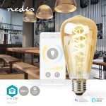 Nedis SmartLife LED Filamentlamp | E27 | 360 lm | 4.90 W | Warm tot Koel Wit | 1800 - 6500 K | Glas | Android™ / IOS | ST64 | 1 Stuks Nedis SmartLife LED Filamentlamp | E27 | 360 lm | 4.90 W | Warm tot Koel Wit | 1800 - 6500 K | Glas | Android™ / IOS | ST64 | 1 Stuks