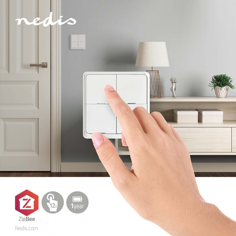 Nedis SmartLife Wandschakelaar | Muurmontage | Android™ / IOS | Kunststof | Wit Nedis SmartLife Wandschakelaar | Muurmontage | Android™ / IOS | Kunststof | Wit