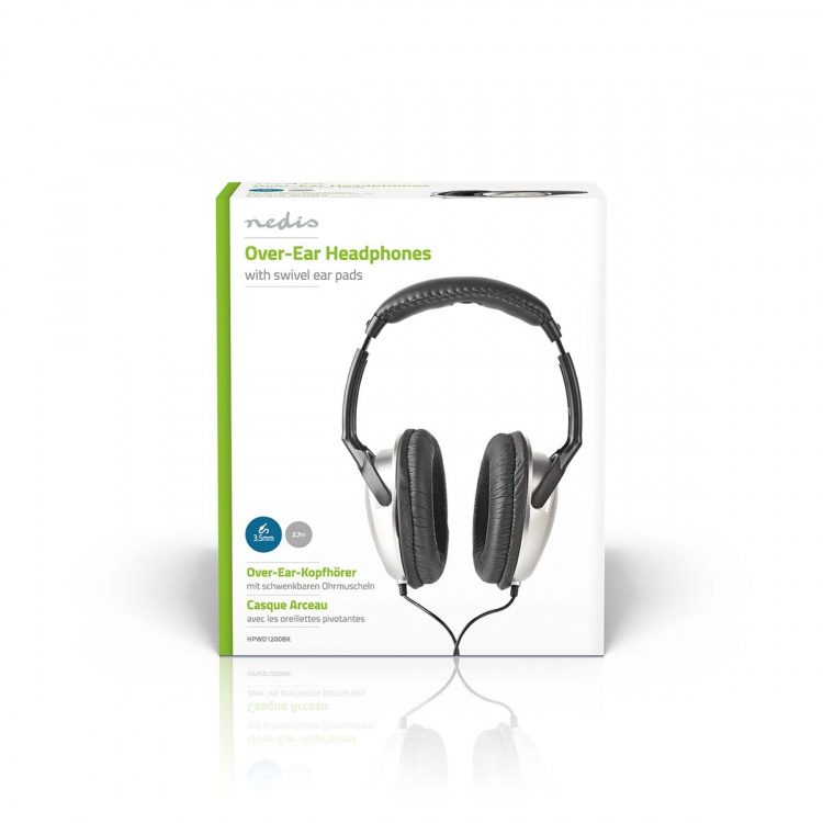 Nedis Bedrade Over-ear Koptelefoon | 3,5 mm | Kabellengte: 2.70 m | Volumebediening | Zilver / Zwart Nedis Bedrade Over-ear Koptelefoon | 3,5 mm | Kabellengte: 2.70 m | Volumebediening | Zilver / Zwart