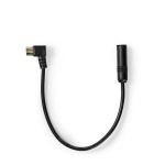 Nedis Kabel voor Auto-Antenne | IEC (Coax) Male | Auto-Antenne-Aansluiting | Vernikkeld | 0.30 m | Rond | PVC | Zwart | Polybag