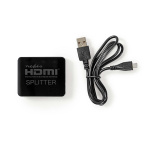 Nedis HDMI™-Splitter | 2 poort(en) | 2x HDMI™ Output | 4K@30Hz | 2.25 Gbps | ABS / PVC | Zwart